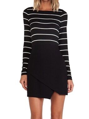 Bailey 44 Black & White Striped Sheath Dress – Size M (1360)